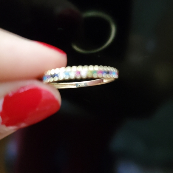 14k solid yellow gold gemstone band/ring - Picture 6 of 8